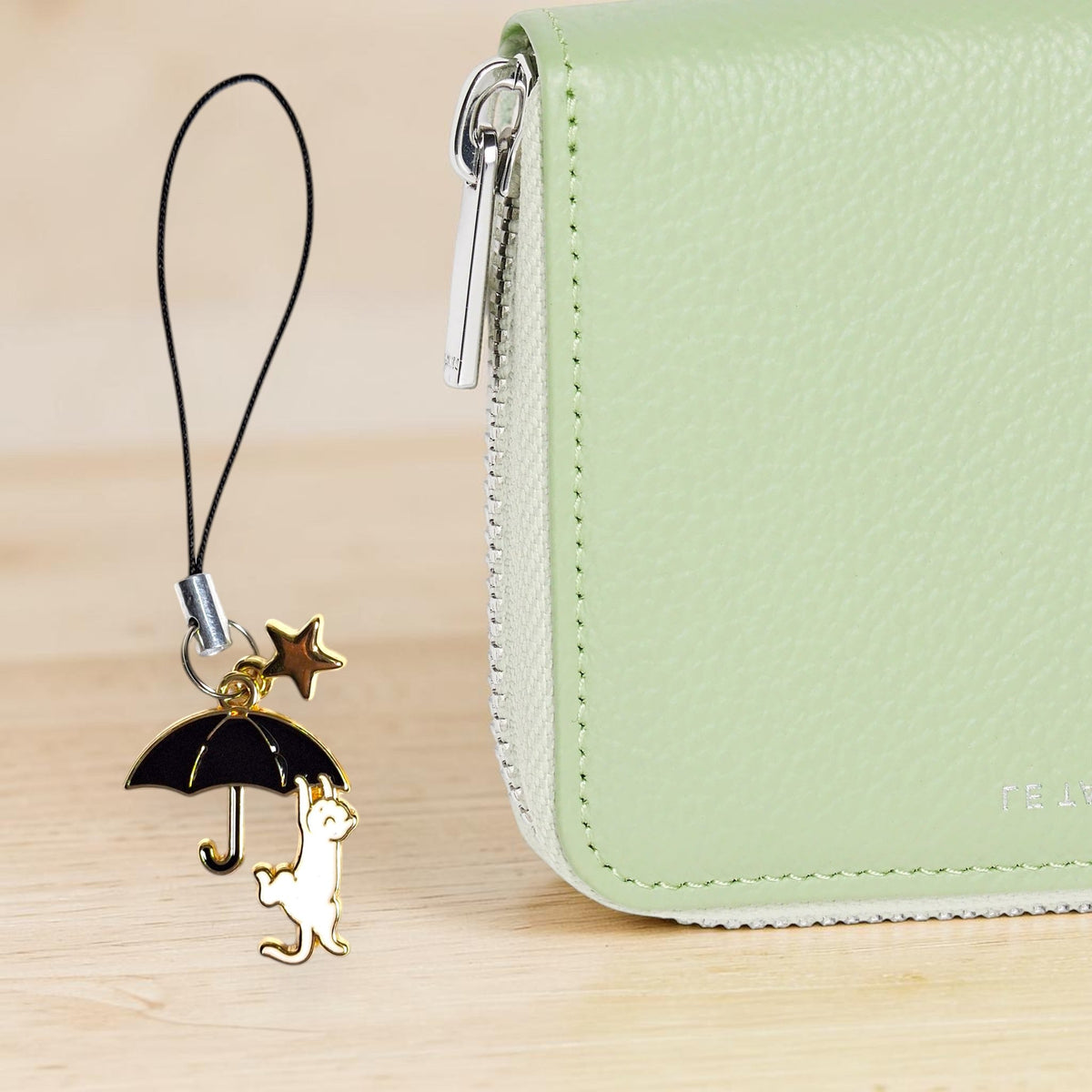 White Cat Umbrella Charm
