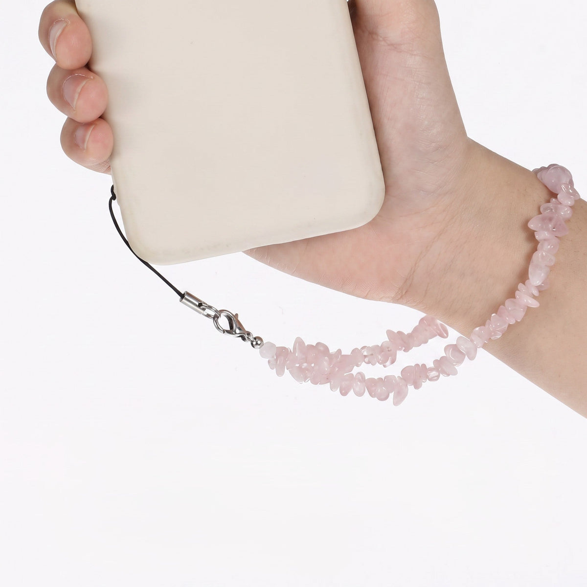 Freeform Rose Quartz Stone Charm