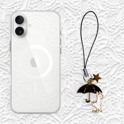 White Cat Umbrella Charm