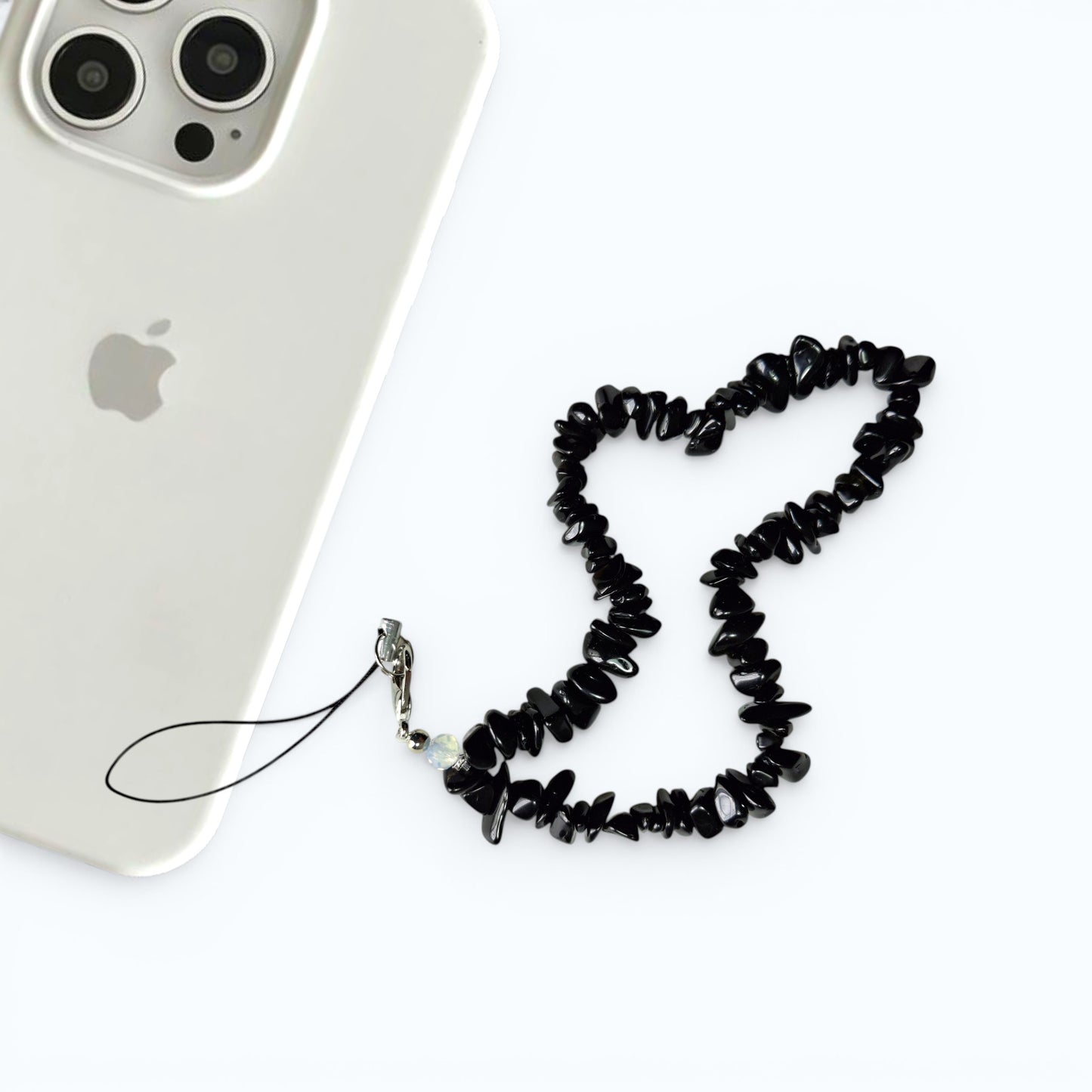 Freeform Black Onyx Stone Charm