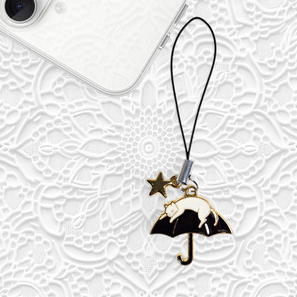 White Sleeping Cat Charm
