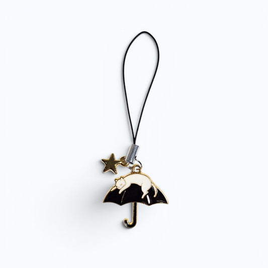 White Sleeping Cat Charm