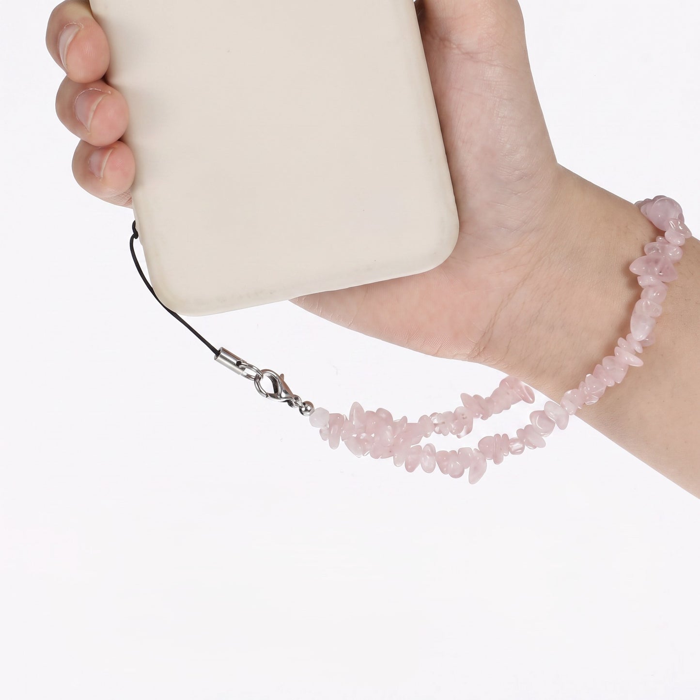 Freeform Rose Quartz Stone Charm