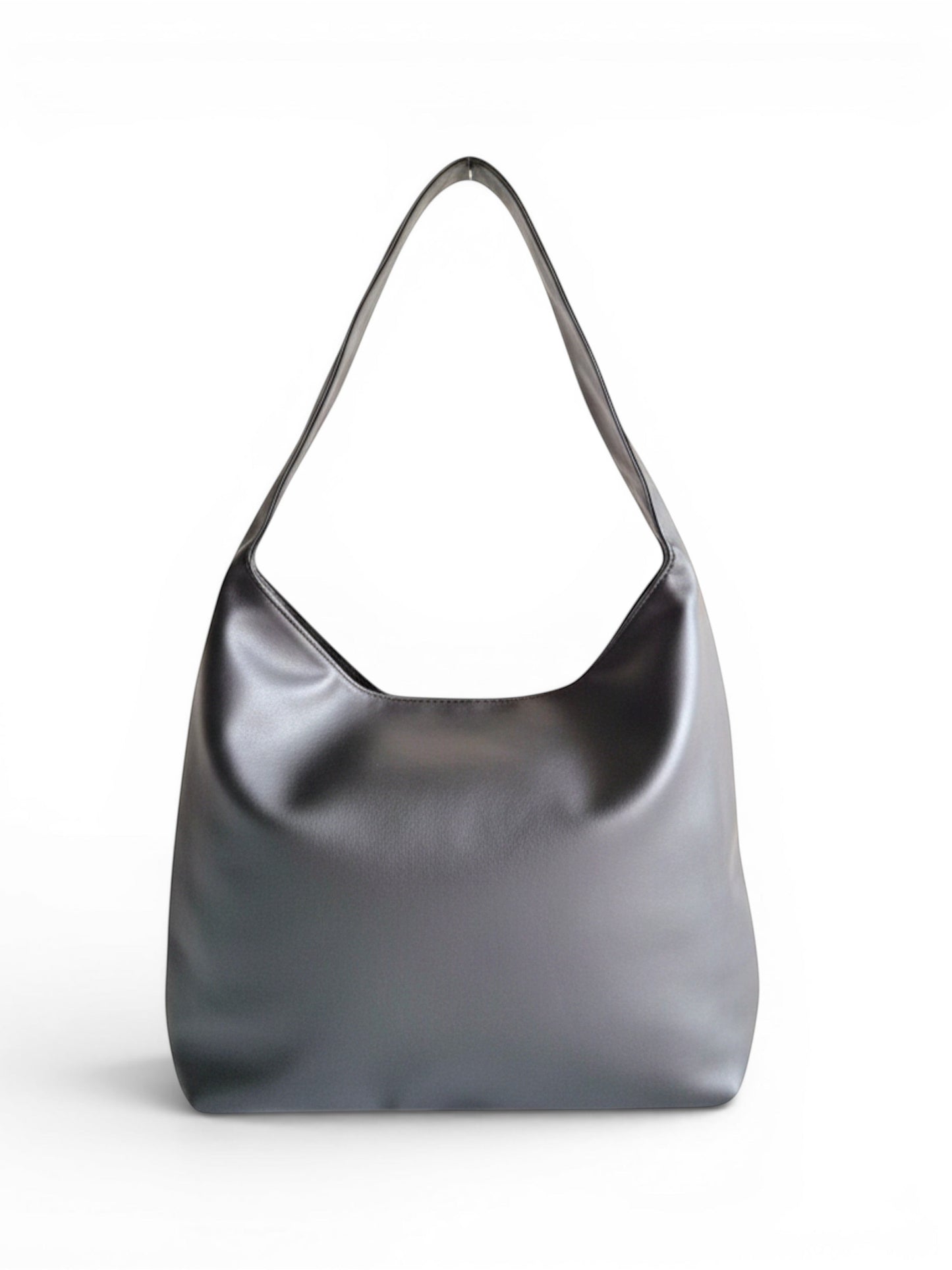 ms ADAM black PU leather vintage shoulder bag with magnetic snap closure and one main compartment.