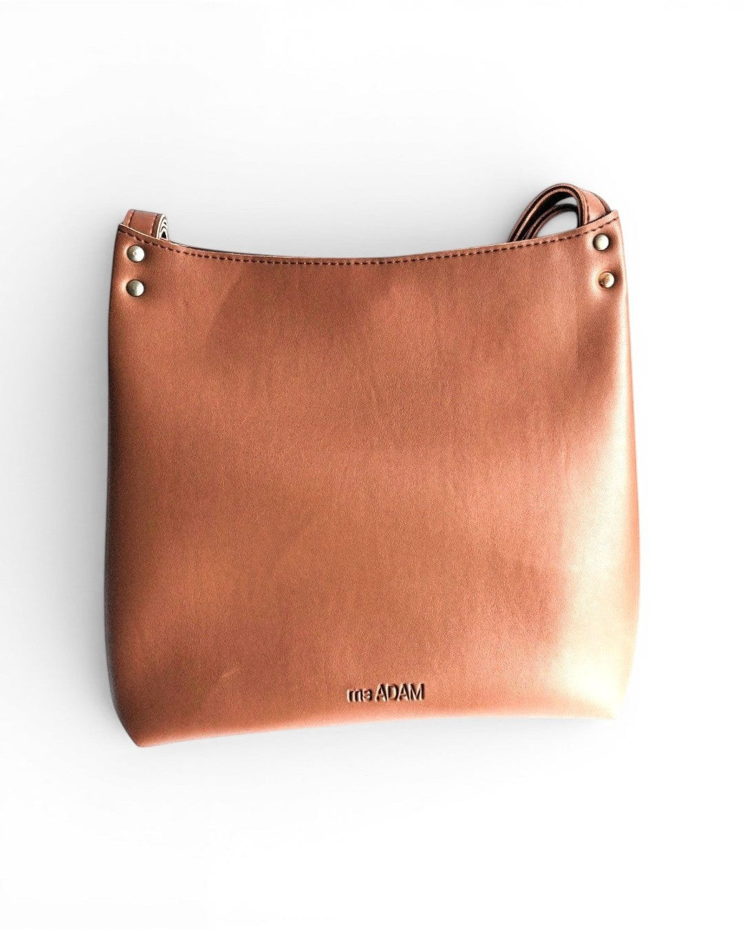 ms ADAM The Regular brown faux leather shoulder bag with zip closure and one main compartment.